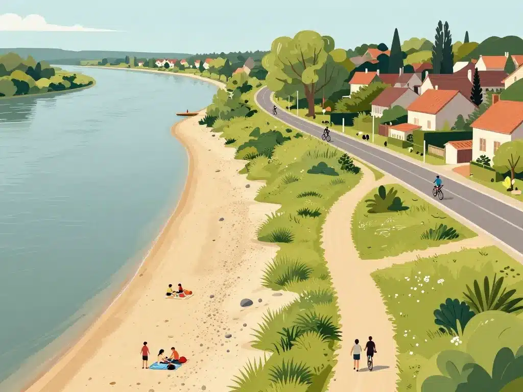plage de la savonnière accès village et loire