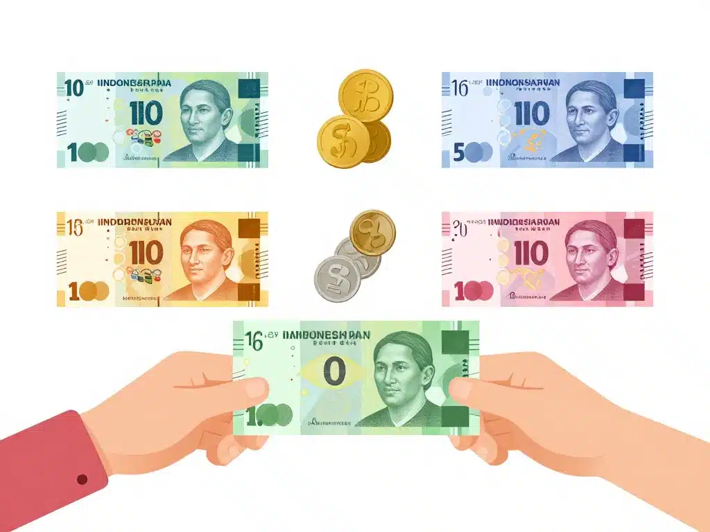 Diagramme billets roupie indonesia bali monnaie