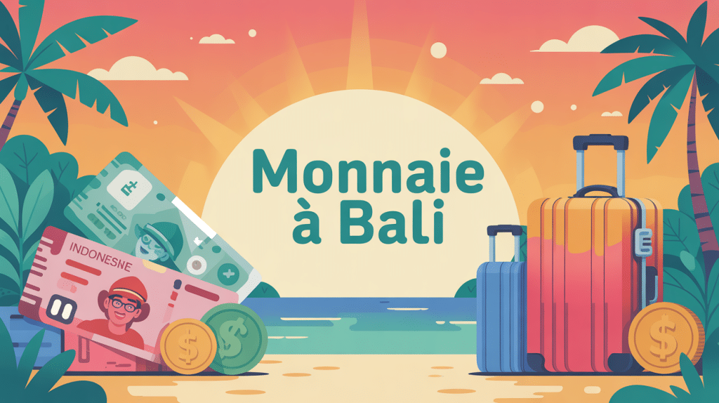 Illustration conceptuelle bali monnaie pour voyageurs