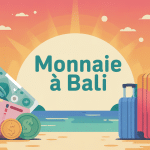 Illustration conceptuelle bali monnaie pour voyageurs