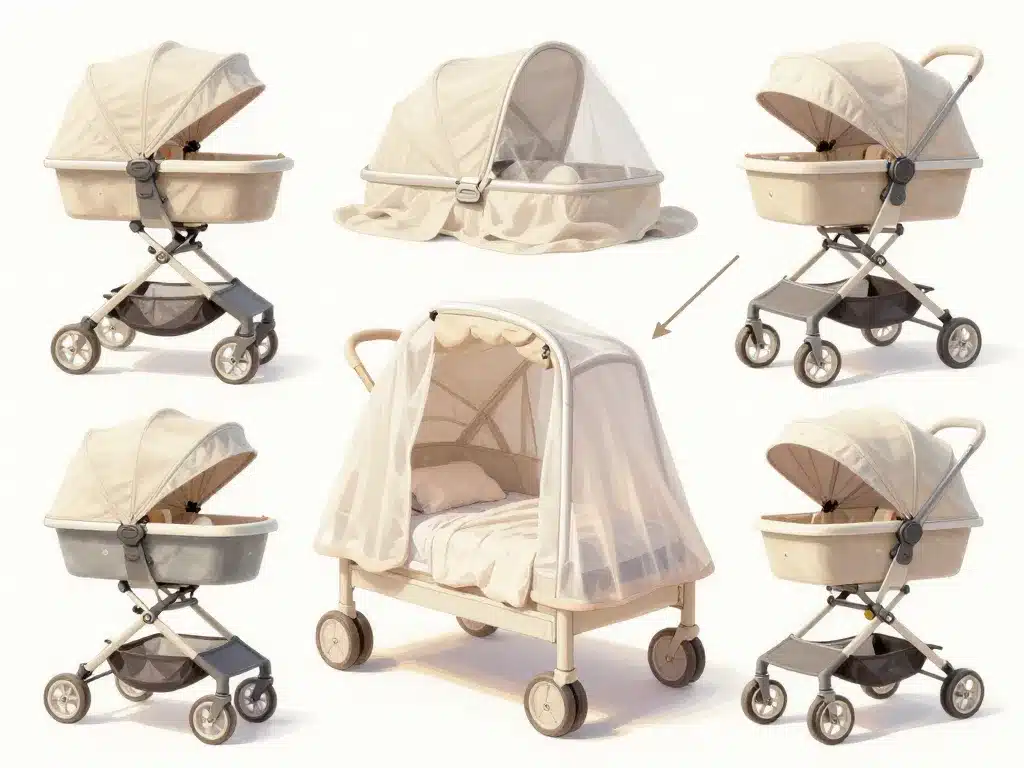 Canopies et lit bébé sécurisés avec tissus respirants