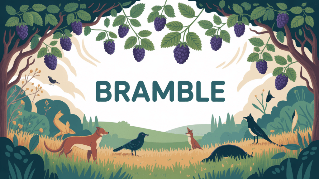 Illustration bramble ronce sauvage biodiversité paysage