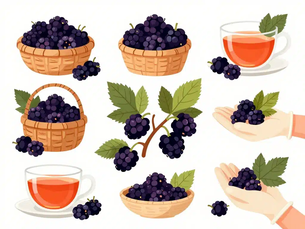 Illustration bramble bienfaits cueillette phytothérapie