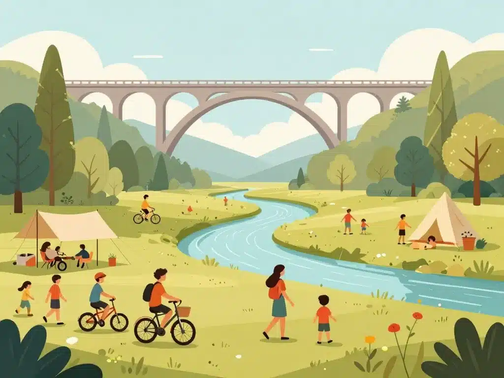 atmosphère familiale camping paradis le viaduc près du viaduc