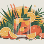 cocktail jagermeister illustration festive avec ingrédients