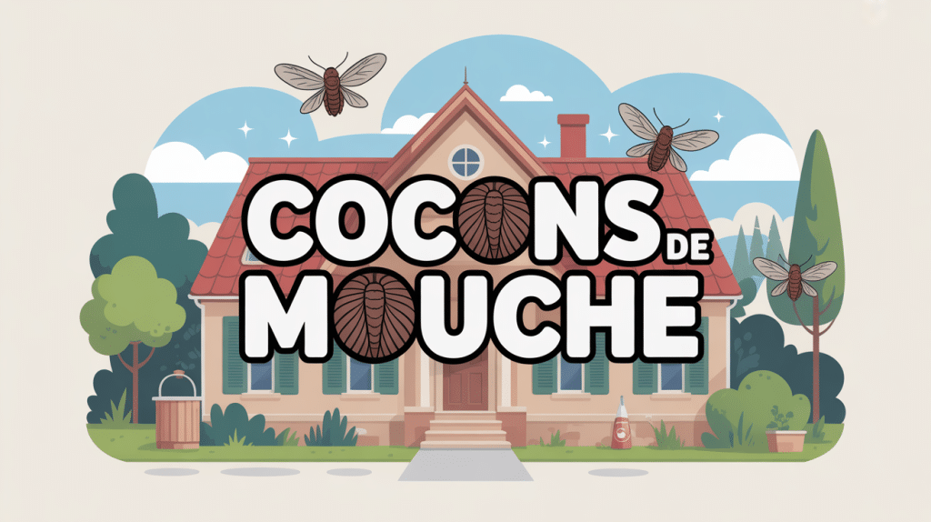 Cocon mouche dans maison, illustration moderne pédagogique
