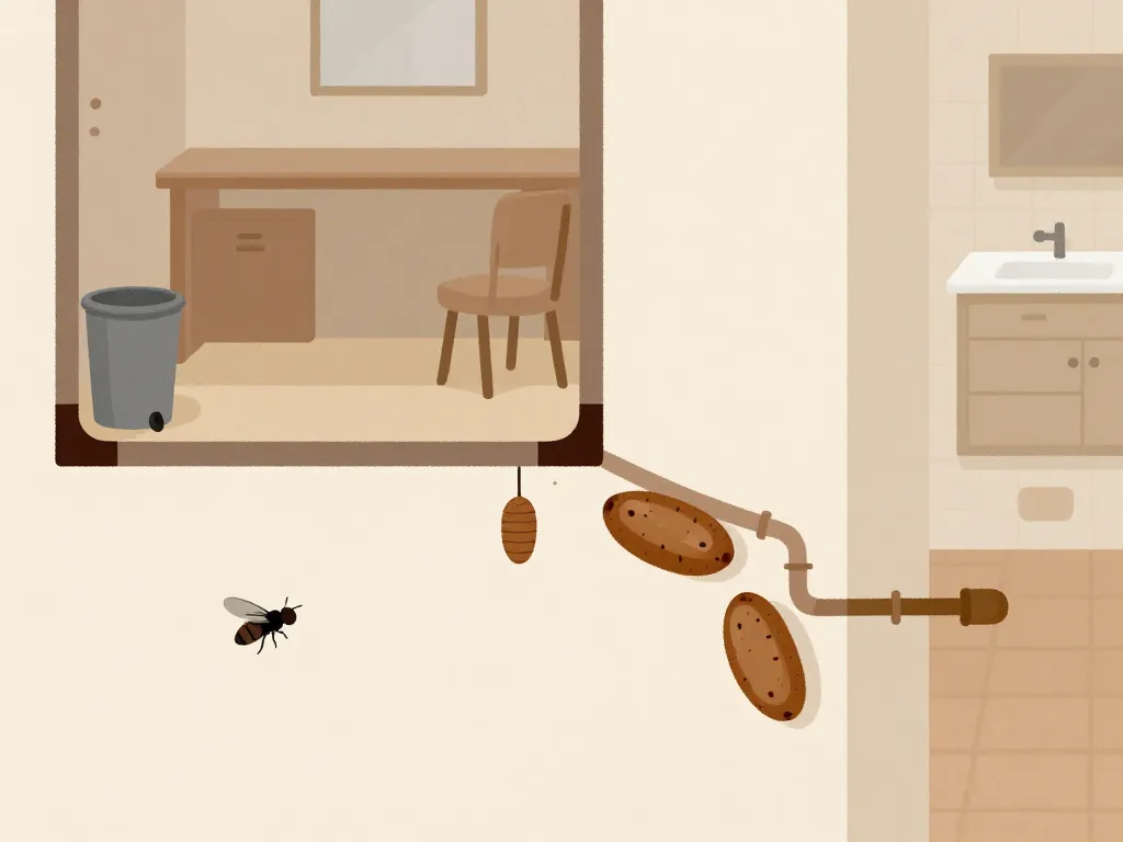 Cocon mouche dans maison, visibles endroits typiques