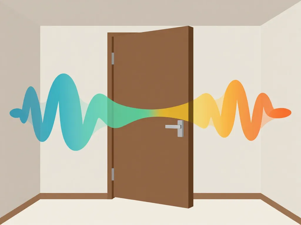 schéma porte intérieure phonique coupe isolation sonore