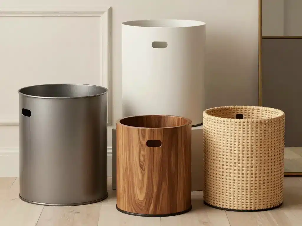 corbeille à papier design moderne formes et matériaux