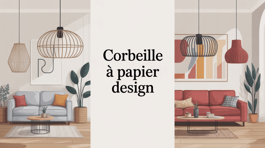 corbeille à papier design élégante dans intérieur contemporain