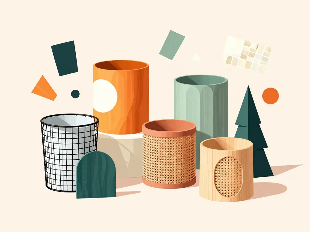 corbeille à papier design décorative style tendance