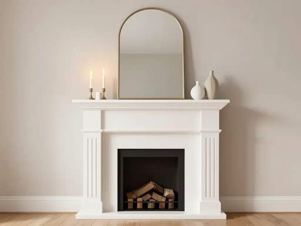 Cheminée repeinte avec décoration et finitions modernes