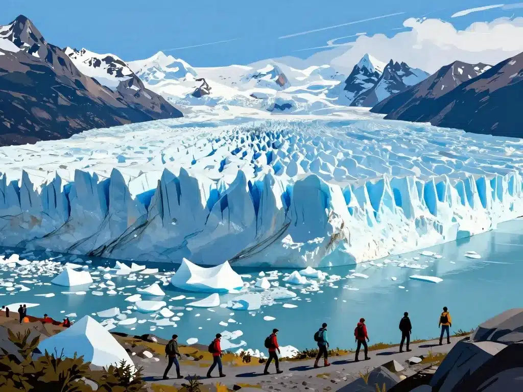 Vue glaciers Patagonie Perito Moreno et Grey