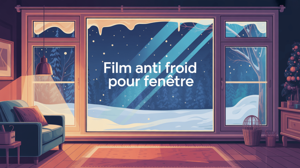 illustration film anti froid fenetre isolation thermique hiver