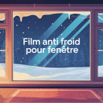 illustration film anti froid fenetre isolation thermique hiver