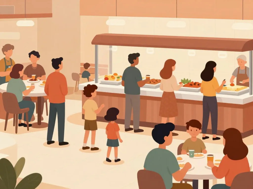 Buffet flunch halal ambiance groupe famille