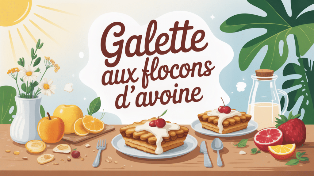 galette aux flocons d avoine sur table healthy avec fruits