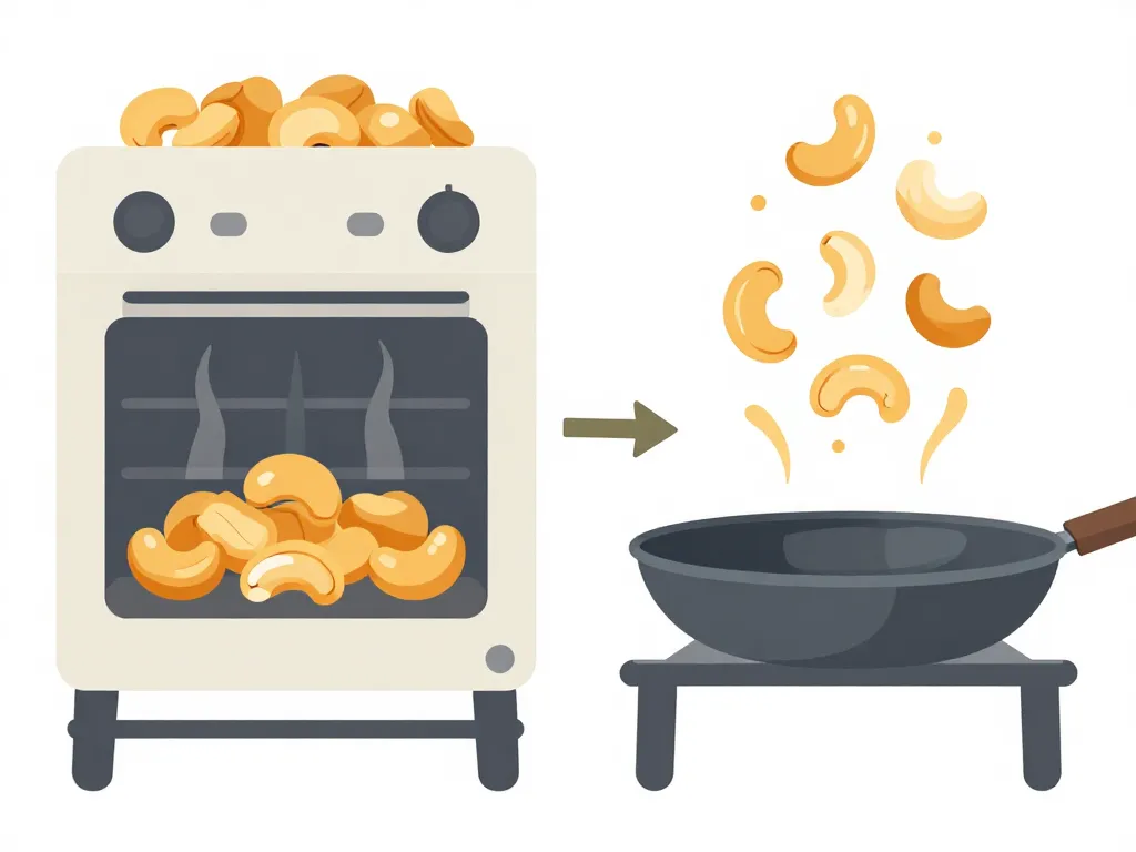 griller des noix de cajou étapes dorées diagramme