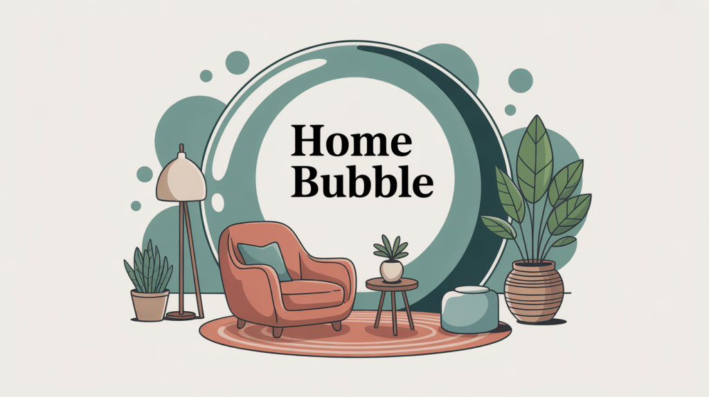 illustration home bubble déco chaleureuse