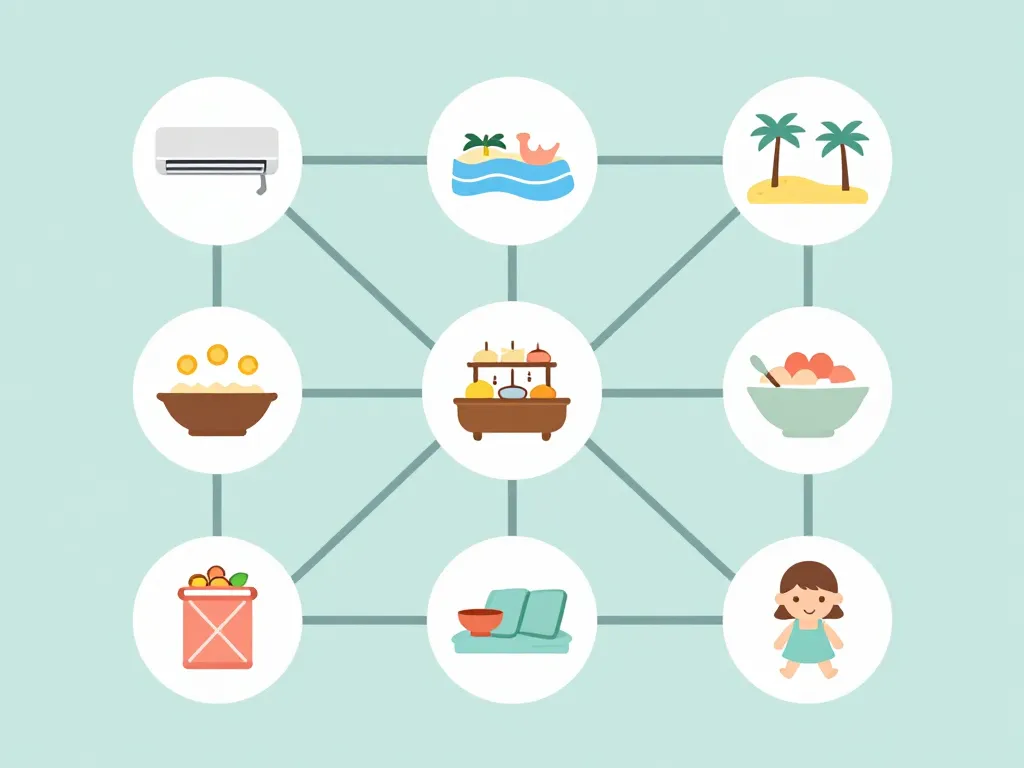 diagramme services hotel chypre piscine spa plage