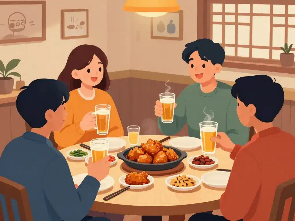 k chimaek partage poulet bière culture coréenne