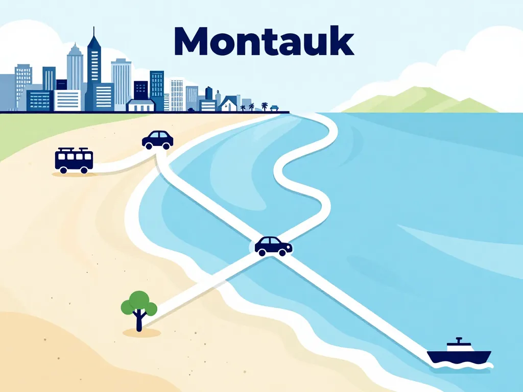 Montauk accès séjour transport diagramme