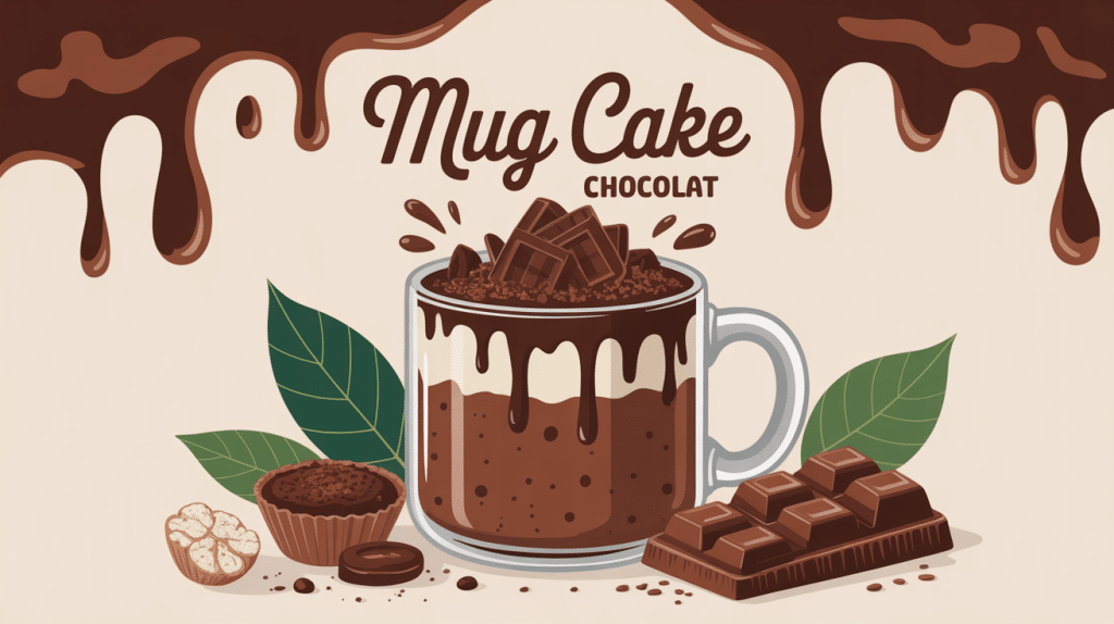 Mug cake chocolat cuit en tasse au micro-ondes