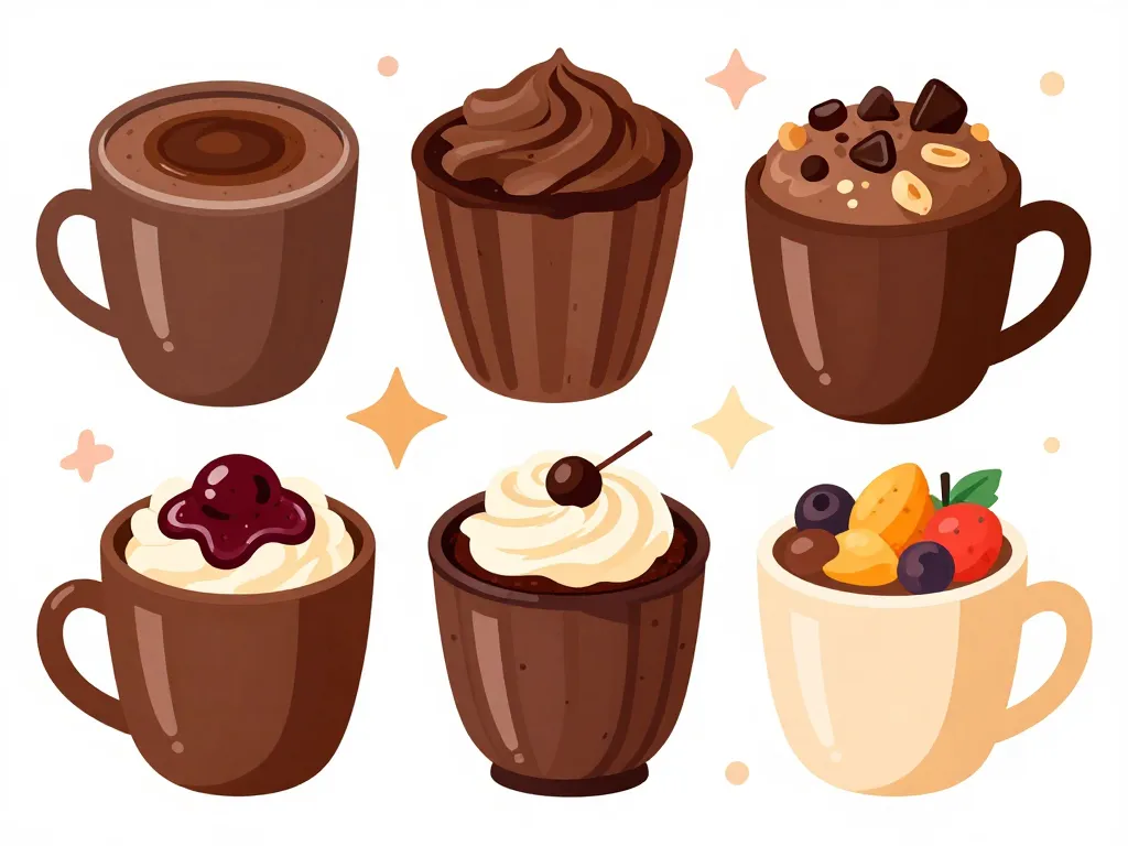 Mug cake chocolat déclinaisons gourmandes en tasse