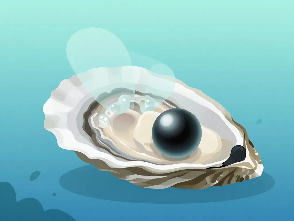 Diagramme formation perle noire huître