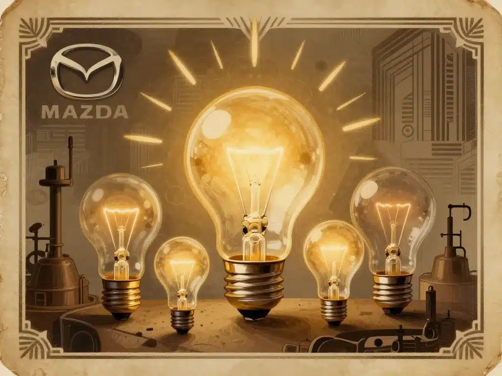 illustration éditoriale lampe mazda ancienne