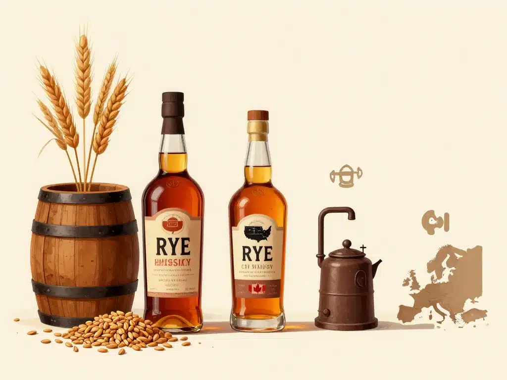 Illustration des origines rye whiskey et seigle