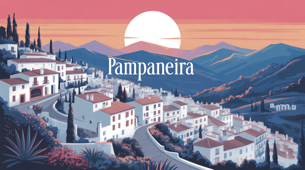 Vue stylisée du village pampaneira alpujarras