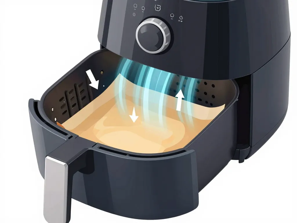 schéma sécurité papier cuisson air fryer panier