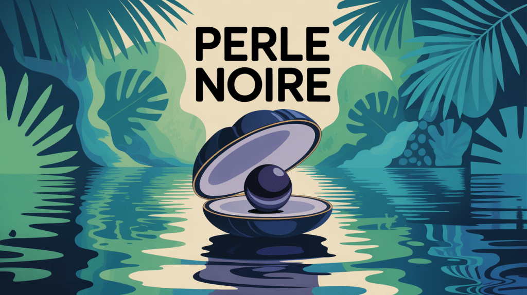 Illustration perle noire Tahiti éclat et reflets