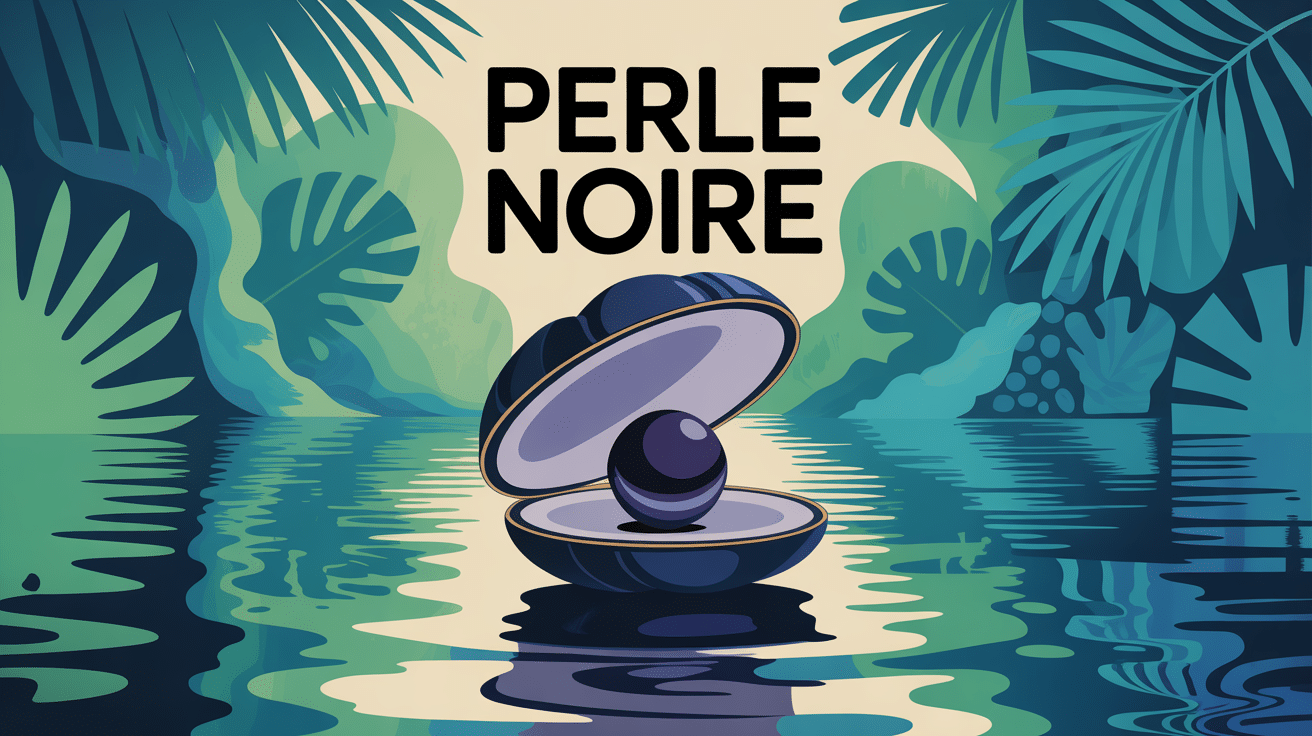 Illustration perle noire Tahiti éclat et reflets