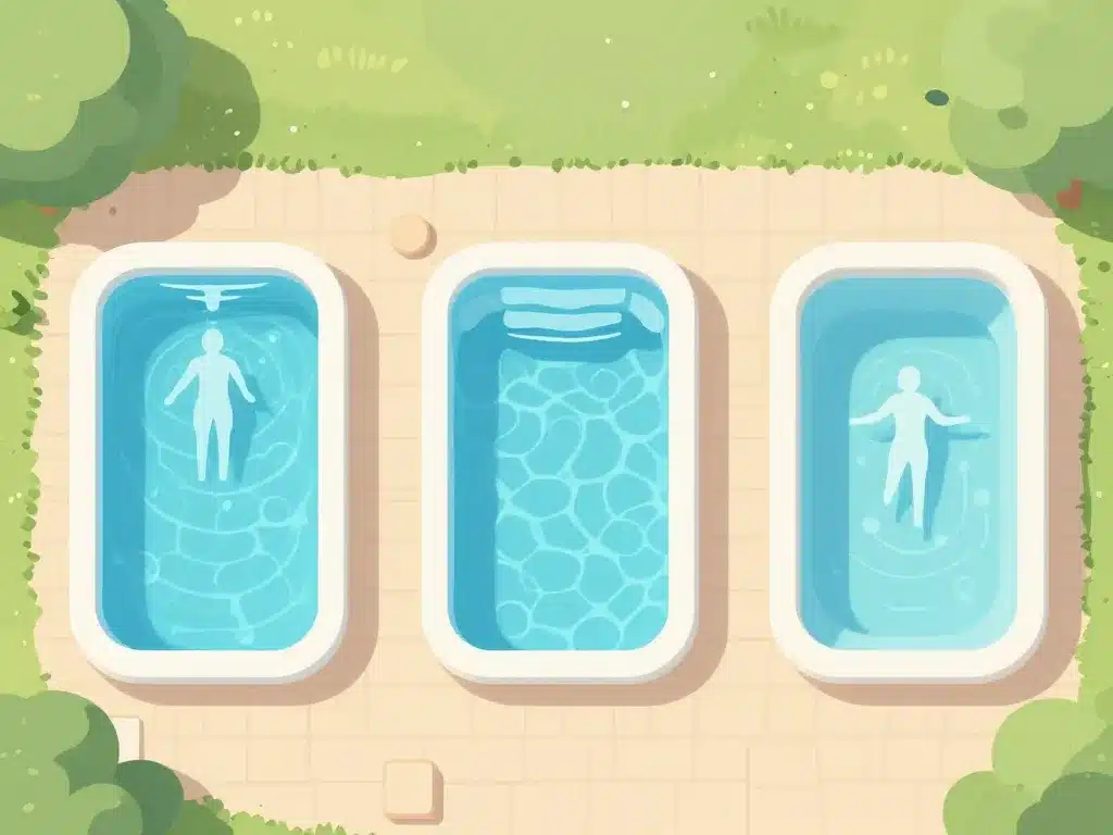 Comparatif visuel types de piscine sur une terrasse