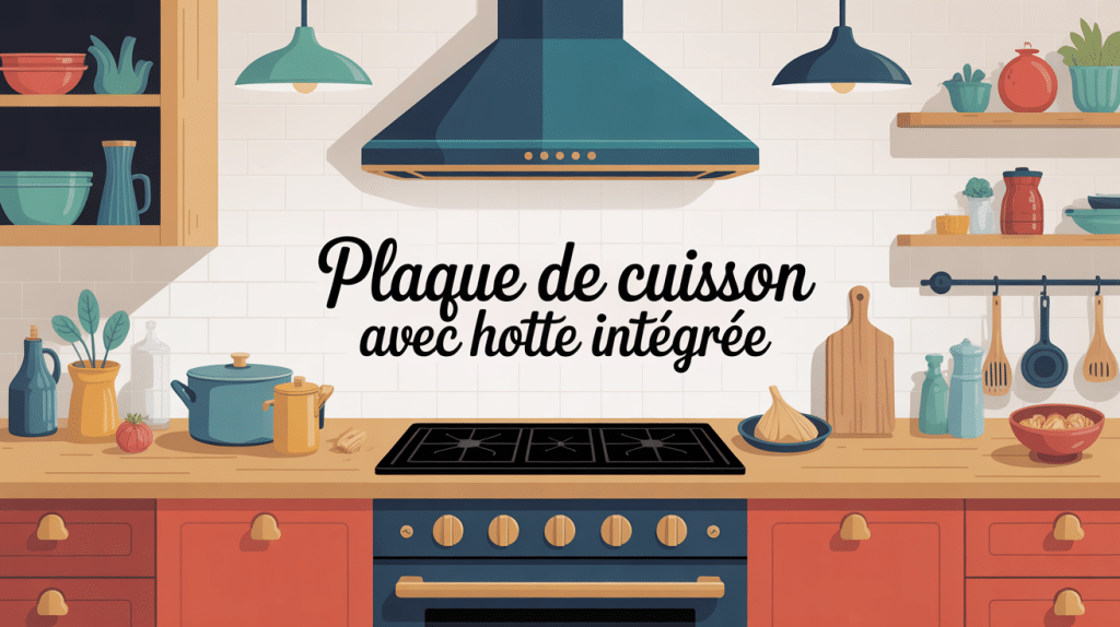 Plaque de cuisson avec hotte intégrée avis cuisine épurée îlot central