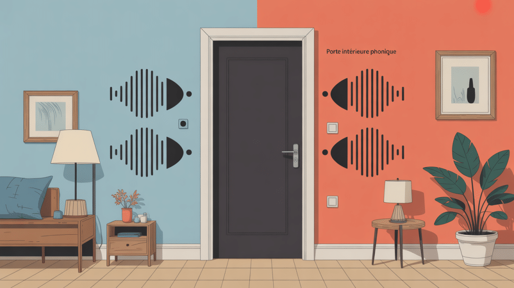 illustration isolation acoustique porte intérieure phonique
