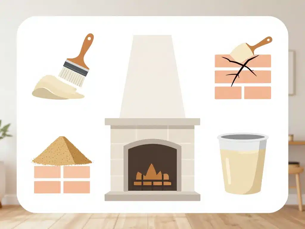 Préparation étape par étape d’une cheminée repeinte
