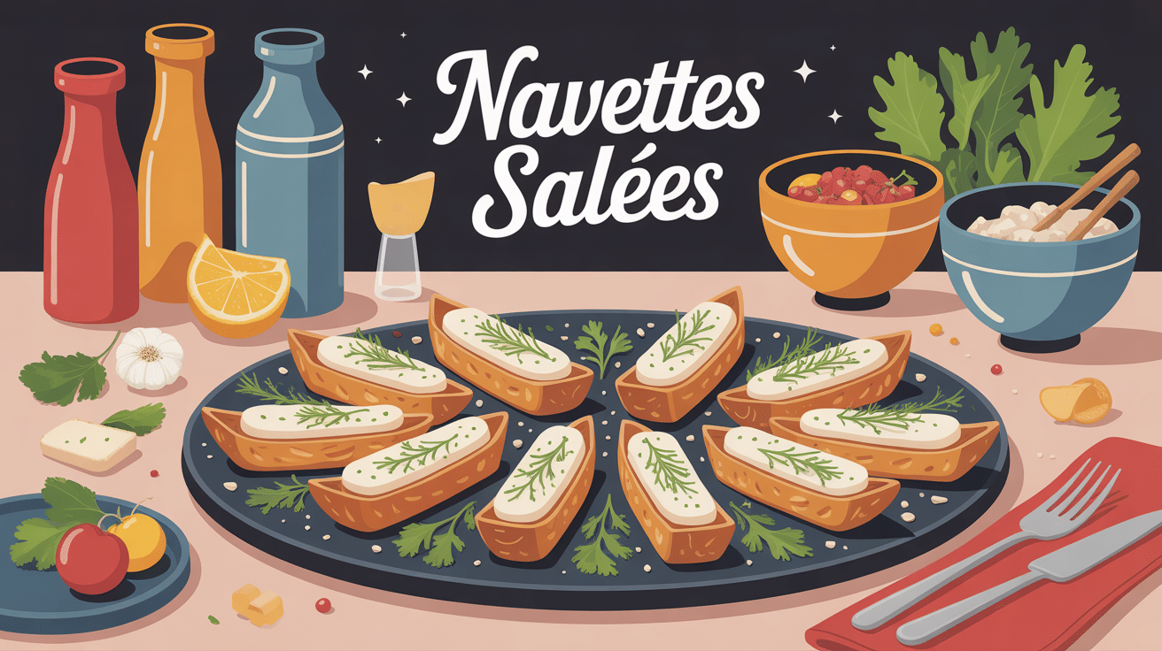 recette des navettes salées apéritif plateau doré herbes fromage