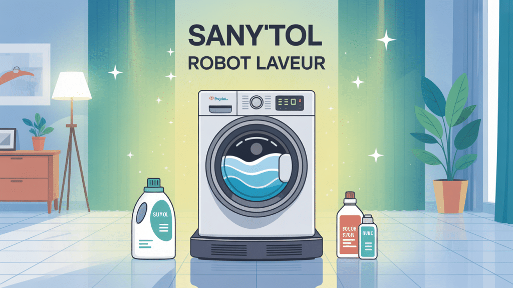 sanytol pour robot laveur illustration vectorielle moderne