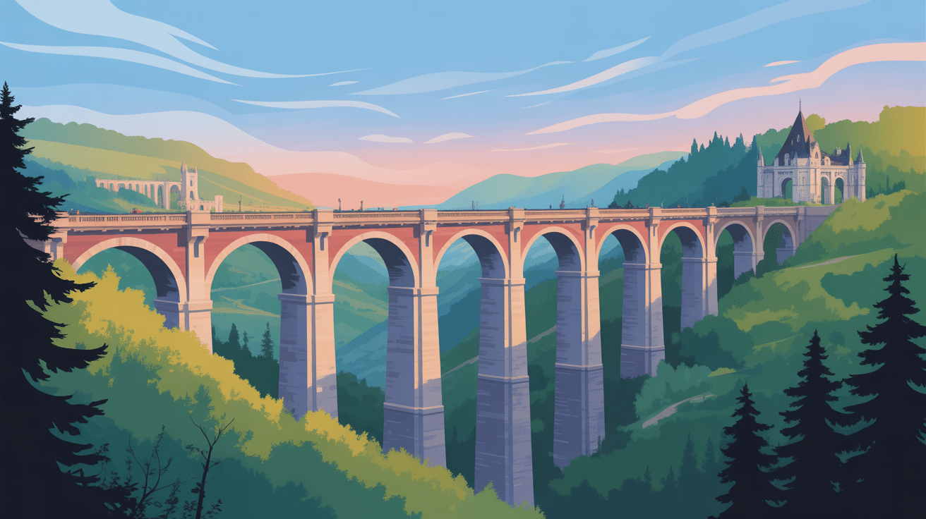 illustration viaduc de chaumont arches pierre panorama