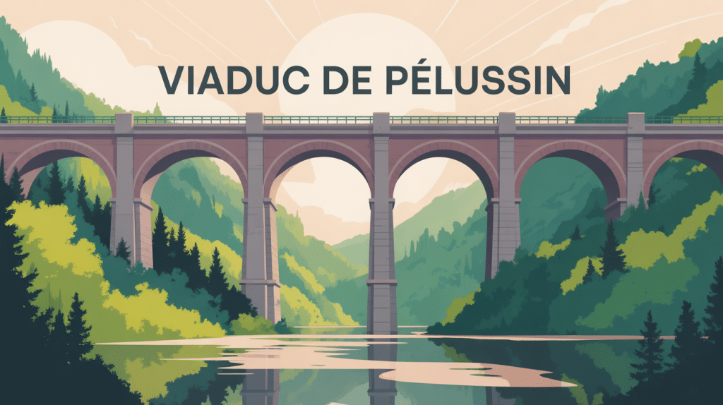 illustration vectorielle viaduc de pelussin parc pilat