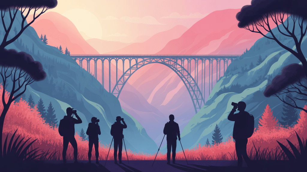 viaduc du viaur illustré surplombant la vallée