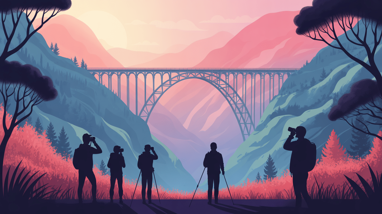 viaduc du viaur illustré surplombant la vallée