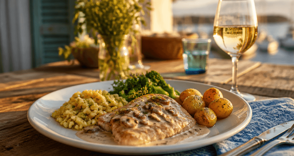 accompagnement escalopes de veau avec légumes et féculents
