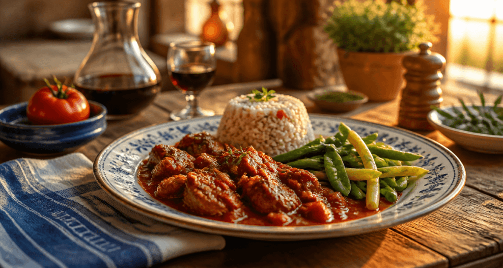 accompagnement pour veau marengo avec riz et légumes