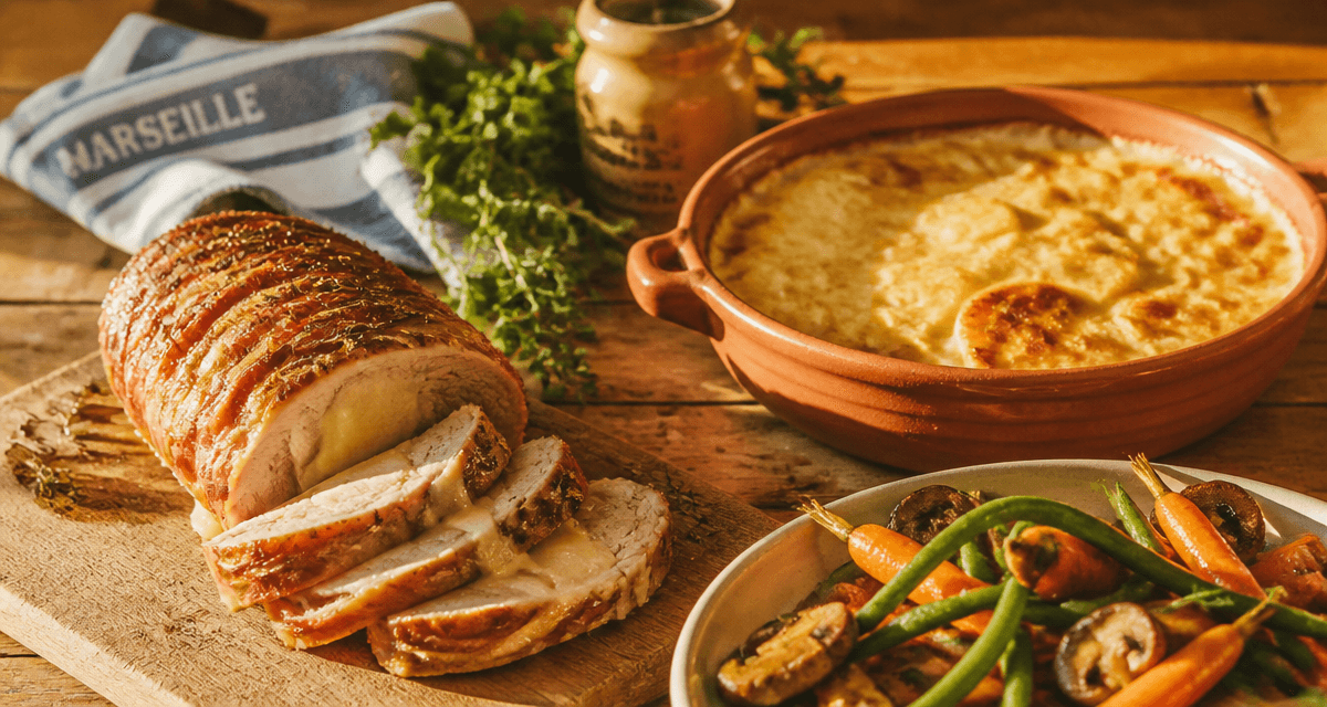 accompagner un roti orloff avec légumes et gratin