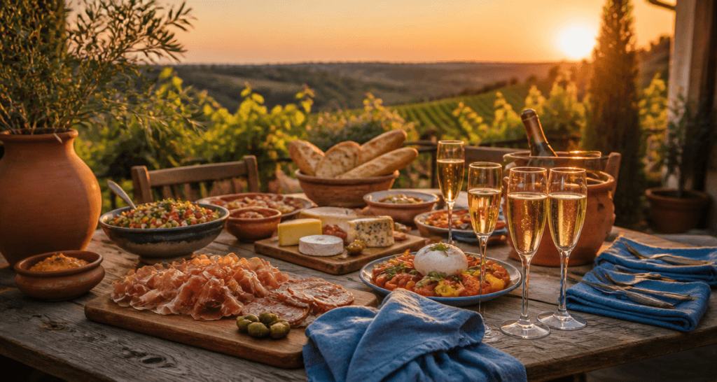 Buffet traiteur dans la Marne en plein air