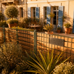 clôture jardin privatif copropriété grillage bois terrasse